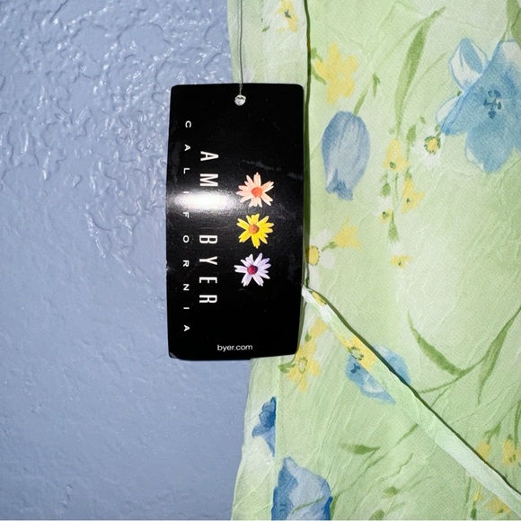 Vintage Y2K Amy Byer Dress Green Floral Size Medium - Picture 8 of 8